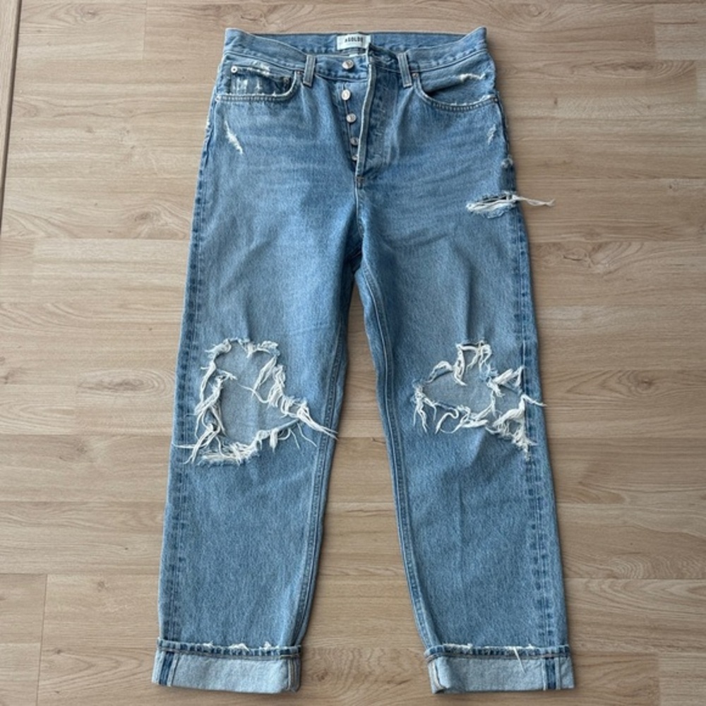 Agolde Light Blue Button-Fly Denim Jeans